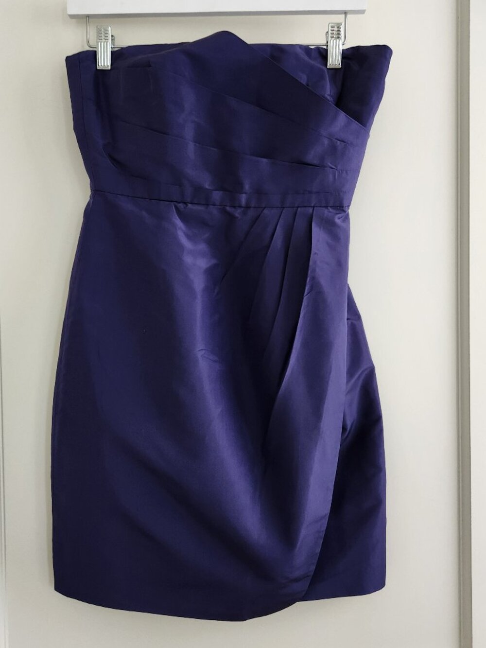 J.Crew Strapless Silk Dress Navy Blue Tulip Hem Cocktail Sheath Size 0